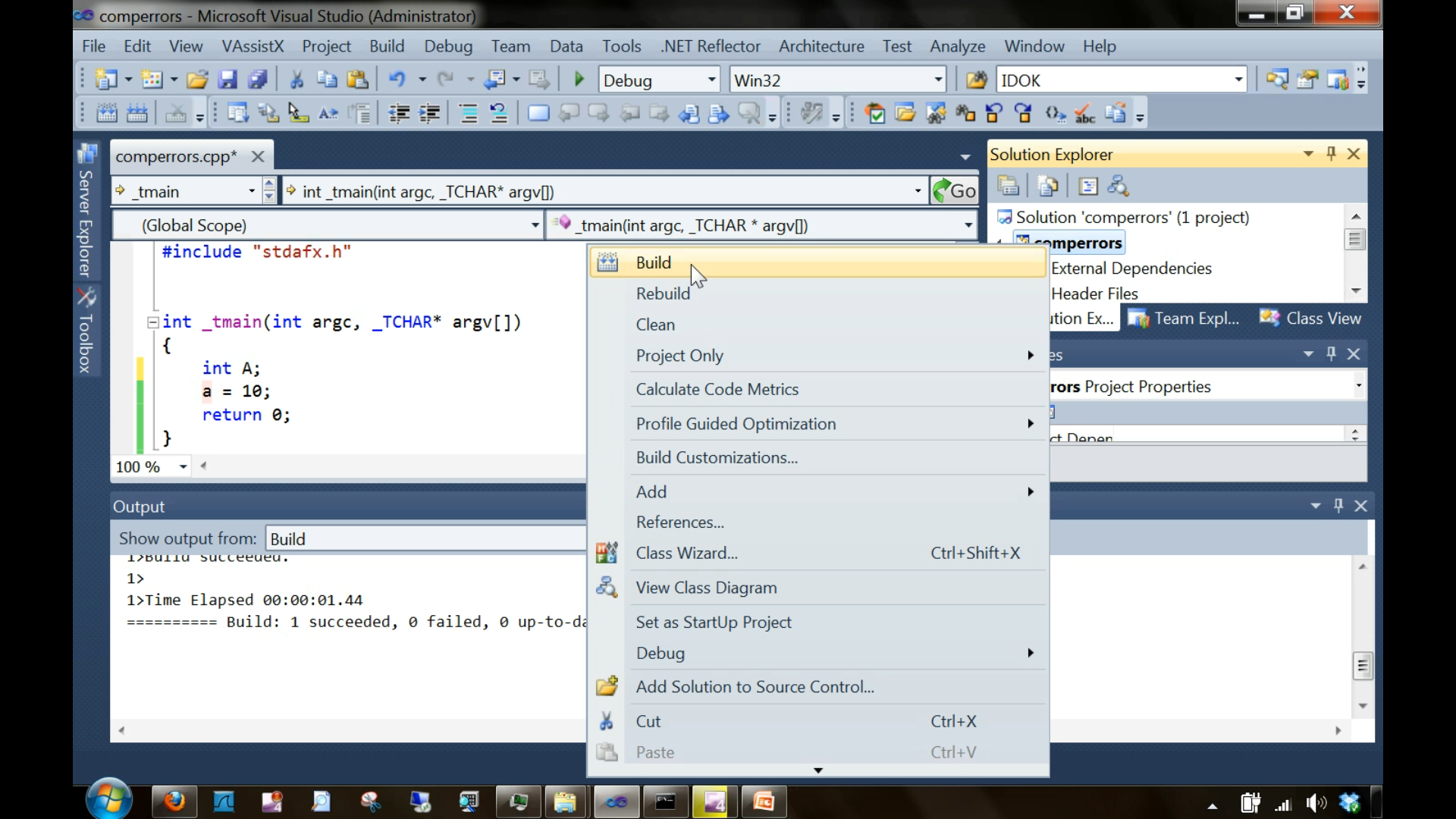 Above fig4-27 shows giving ‘A’ instead of ‘a’ and building the program.