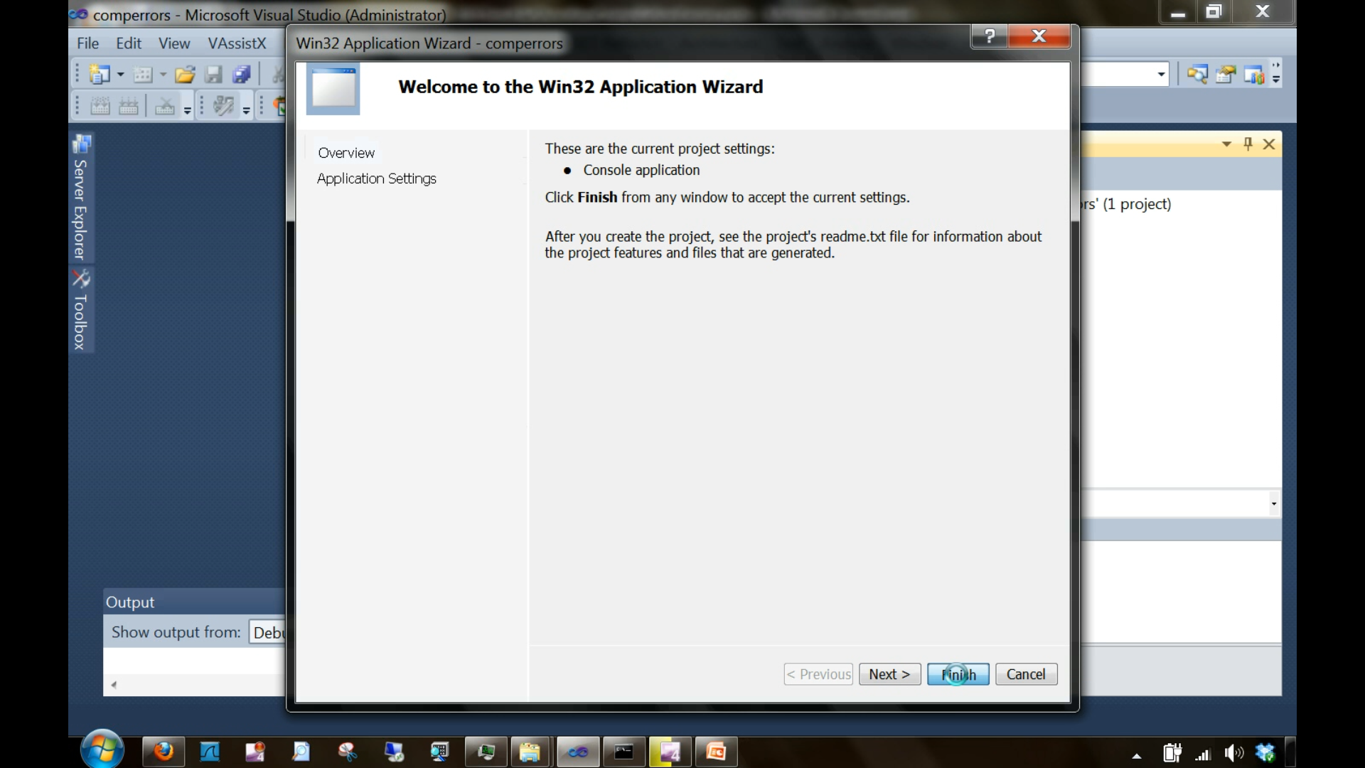Above fig4-3 shows clicking 'Finish' in the wizard window.